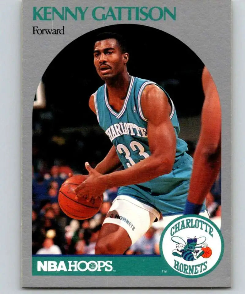 Kenny Gattison Charlotte Hornets basketball card from NBA Hoops series 1990-91