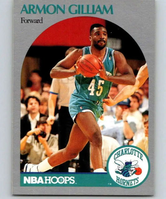 NBA Hoops card of Armon Gilliam in teal Charlotte Hornets uniform number 45