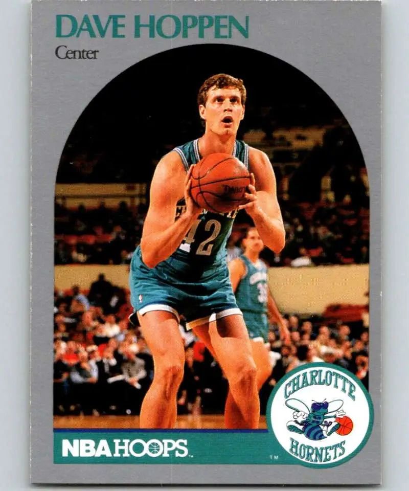 NBA Hoops basketball card of Dave Hoppen in teal Charlotte Hornets uniform