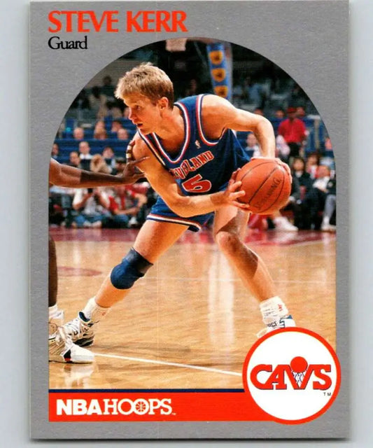 Steve Kerr dribbling in Cleveland Cavaliers uniform for basketball card display