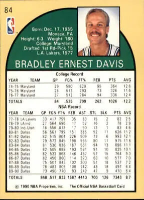 Bradley Ernest Davis basketball card from the 1990-91 Hoops Dallas Mavericks set