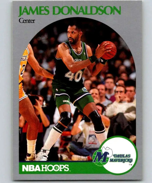 Basketball card of James Donaldson in green uniform for Dallas Mavericks