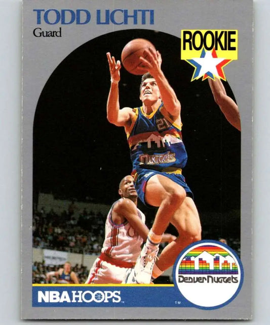 1990-91 Hoops #98 Todd Lichti rookie basketball card featuring Denver Nuggets player