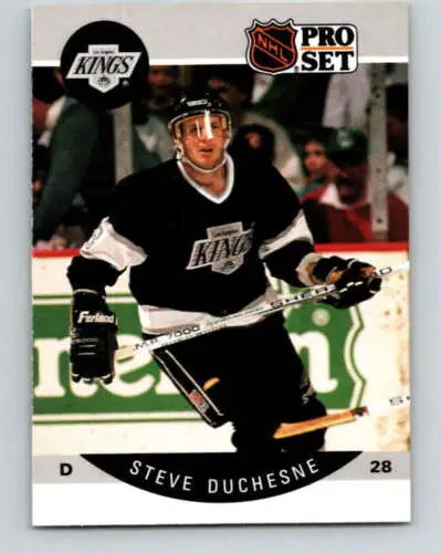 Hockey trading card featuring Steve Duchesne in a Kings black jersey, original gloss