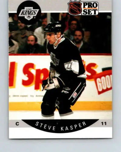 Hockey trading card featuring Steve Kasper in original gloss Los Angeles Kings uniform