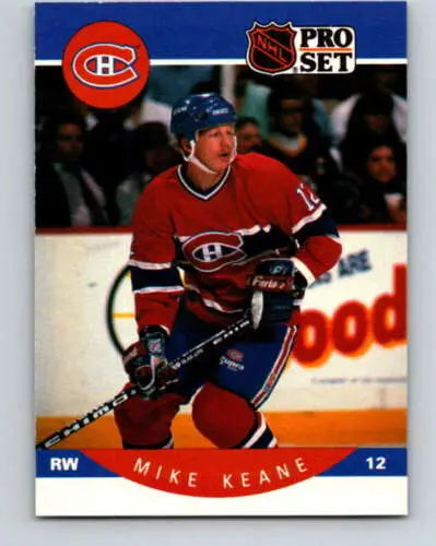 Mike Keane 1990-91 Pro Set #151 hockey card featuring original gloss in NM-MT condition