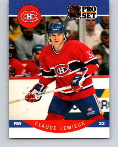 1990-91 Pro Set #153 Claude Lemieux NM-MT Canadiens hockey card with original gloss