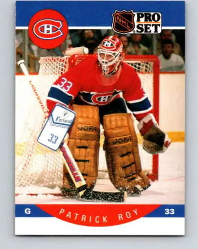 Patrick Roy hockey card 1990-91 Pro Set #157 in original gloss, NM-MT condition