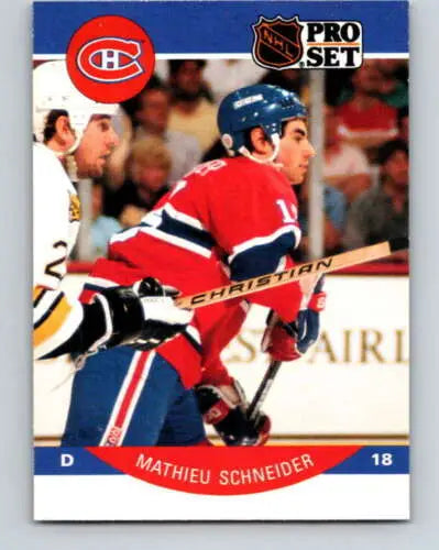 Mathieu Schneider 1990-91 Pro Set #158 NM-MT RC Rookie card with original gloss