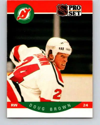 Doug Brown hockey card 1990-91 Pro Set #163 original gloss NM-MT NJ Devils