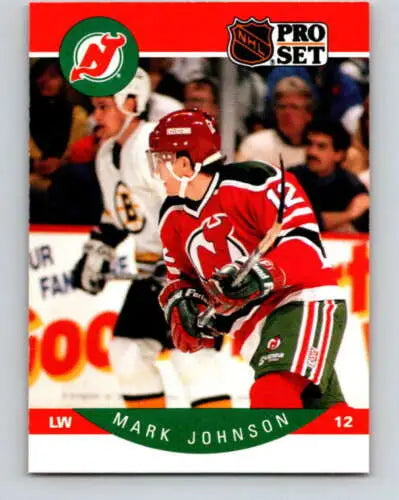 Mark Johnson hockey card 1990-91 Pro Set #168 NM-MT original gloss condition