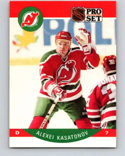 1990-91 Pro Set Alexei Kasatonov NM-MT RC Rookie card with original gloss NJ Devils