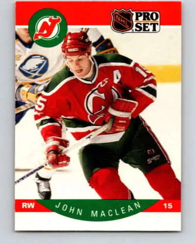 John MacLean hockey card from 1990-91 Pro Set featuring original gloss quality