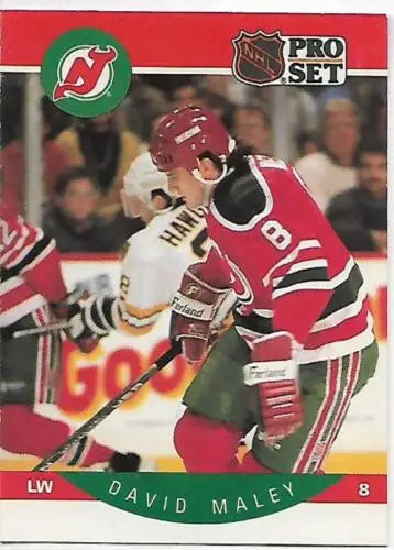 David Maley hockey card featuring original gloss from 1990-91 Pro Set NM-MT NJ Devils ERR