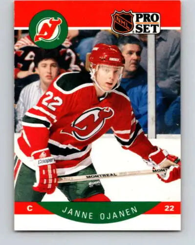 Janne Ojanen 1990-91 Pro Set #173 NM-MT hockey card with original gloss, NJ Devils