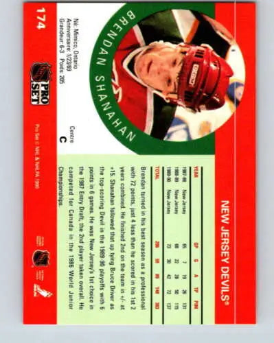 1990-91 Pro Set #174 Brendan Shanahan NM-MT NJ Devils original gloss hockey card