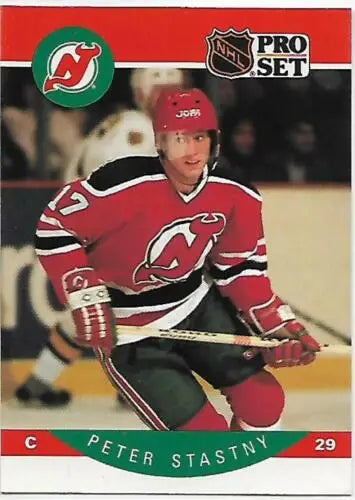 Peter Stastny hockey card 1990-91 Pro Set NM-MT original gloss NJ Devils collectible