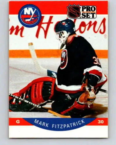 1990-91 Pro Set Mark Fitzpatrick hockey card NM-MT RC NY Islanders original gloss