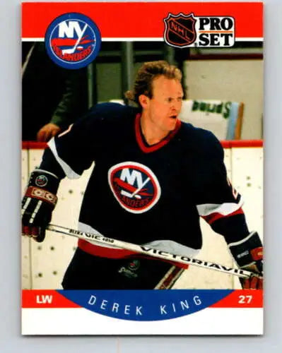 1990-91 Pro Set #185 Derek King NM-MT NY Islanders hockey card with original gloss