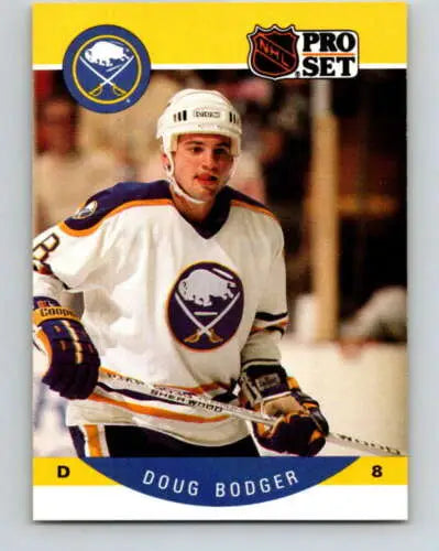 1990-91 Pro Set #19 Doug Bodger hockey card with original gloss, cards typically sell well