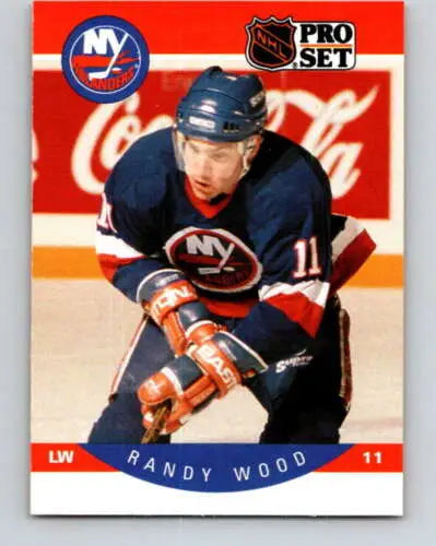 Randy Wood hockey card from 1990-91 Pro Set, original gloss, NY Islanders collectible