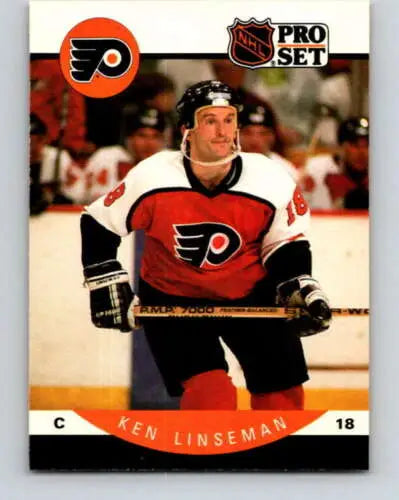 Ken Linseman hockey card 1990-91 Pro Set Near Mint Flyers original gloss quality