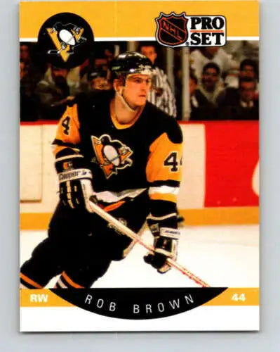 Rob Brown hockey card 1990-91 Pro Set #229 original gloss NM Penguins collectible