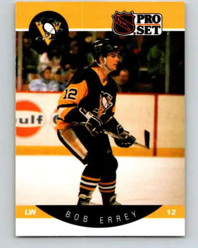 Bob Errey hockey card 1990-91 Pro Set #234 NM Near Mint original gloss Penguins