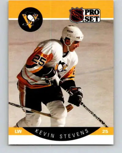 1990-91 Pro Set Kevin Stevens hockey card NM original gloss collectible Penguins