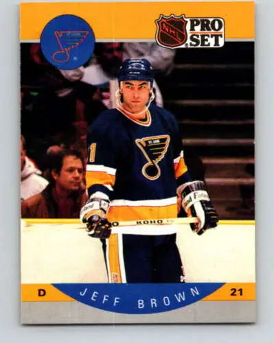 Jeff Brown hockey card from 1990-91 Pro Set #260 original gloss NM condition