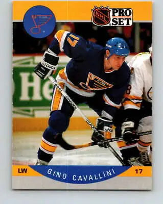 1990-91 Pro Set #261 Gino Cavallini NM Near Mint Blues hockey trading card original gloss