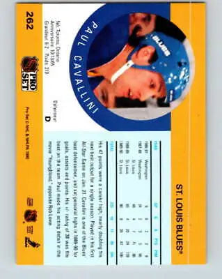 1990-91 Pro Set #262 Paul Cavallini hockey card in original gloss, Near Mint condition