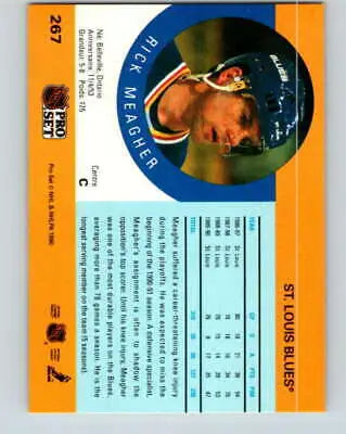 1990-91 Pro Set #267 Rick Meagher NM-MT Blues original gloss hockey card for collectors