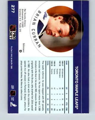 1990-91 Pro Set #277 Brian Curran hockey card in original gloss, NM condition