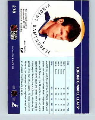 Hockey trading card 1990-91 Pro Set #278 Vin Damphousse NM Near Mint original gloss