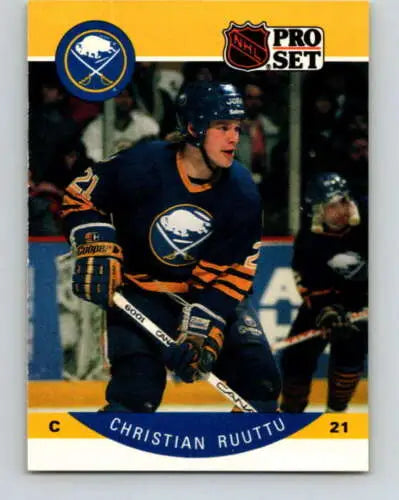 1990-91 Pro Set #29 Christian Ruuttu NM-MT Sabres original gloss hockey card