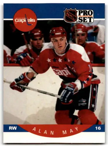 1990-91 Pro Set #317 Alan May hockey card in original gloss condition for collectors