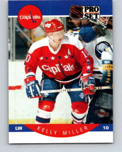 1990-91 Pro Set #318 Kelly Miller hockey card featuring original gloss from Capitals