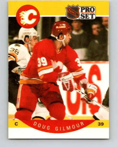 1990-91 Pro Set #34 Doug Gilmour NM-MT Flames original gloss hockey card for collectors