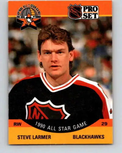 Steve Larmer 1990-91 Pro Set hockey card in original gloss for Blackhawks fans