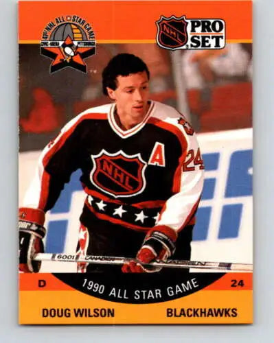 1990-91 Pro Set #346 Doug Wilson NM-MT Hockey Card featuring original gloss Blackhawks