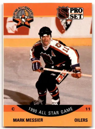 Mark Messier 1990-91 Pro Set hockey card with original gloss, Near Mint condition