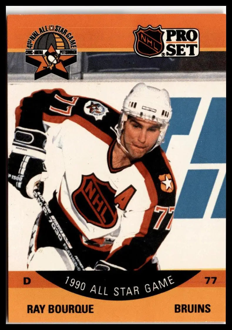 Ray Bourque 1990 All-Star Game card from Pro Set, featuring Boston Bruins legend