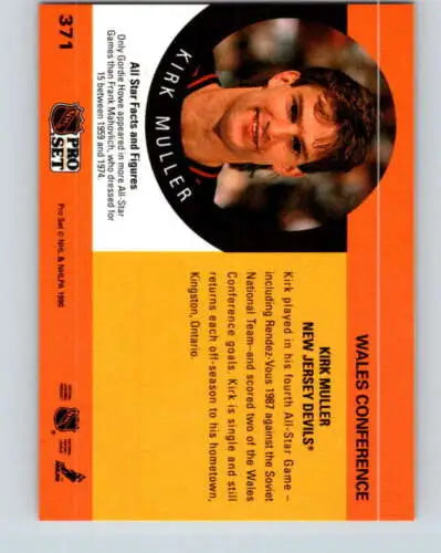 Kirk Muller hockey card 1990-91 Pro Set #371 original gloss New Jersey Devils