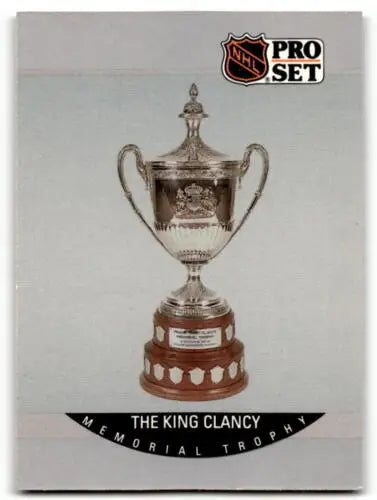 Silver King Clancy Memorial Trophy on 1990-91 Pro Set Kevin Lowe Near Mint card