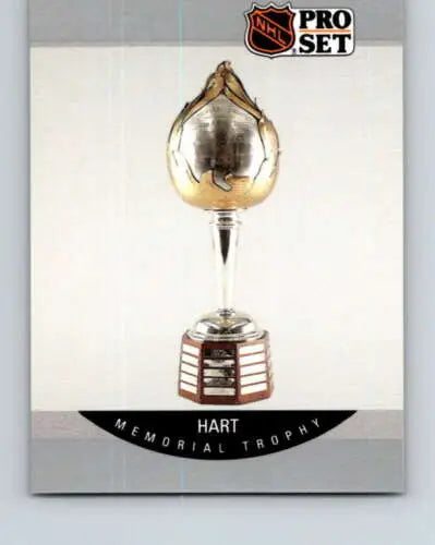 Hart Memorial Trophy displayed in 1990-91 Pro Set Mark Messier original gloss card