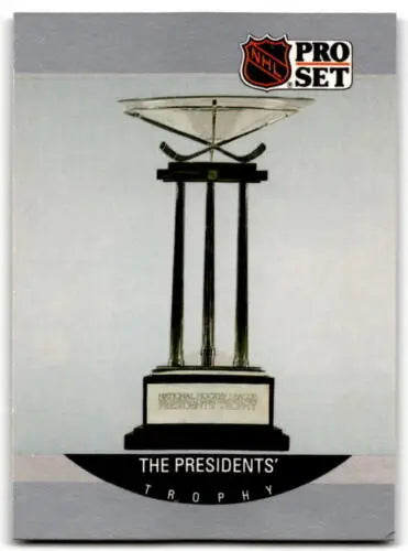 1990-91 Pro Set #387 Boston Bruins Presidents’ Trophy original gloss collectible card