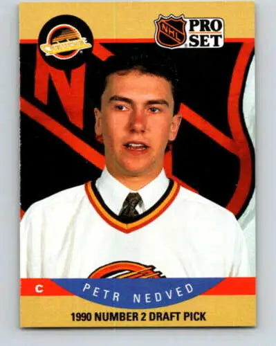 Petr Nedved hockey card 1990-91 Pro Set original gloss NM-MT RC Canucks ID:43243