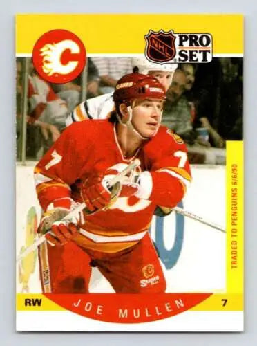 Joe Mullen hockey card 1990-91 Pro Set #40B NM-MT Flames original gloss collectible