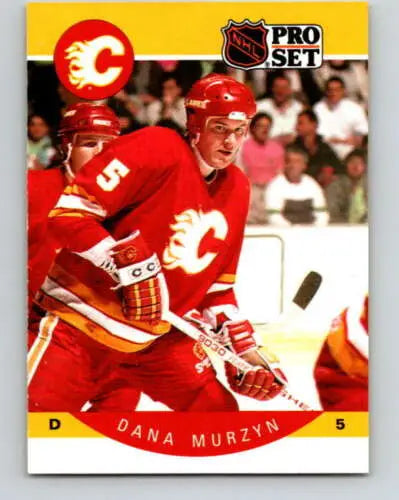 1990-91 Pro Set #41 Dana Murzyn NM-MT Flames hockey card with original gloss finish